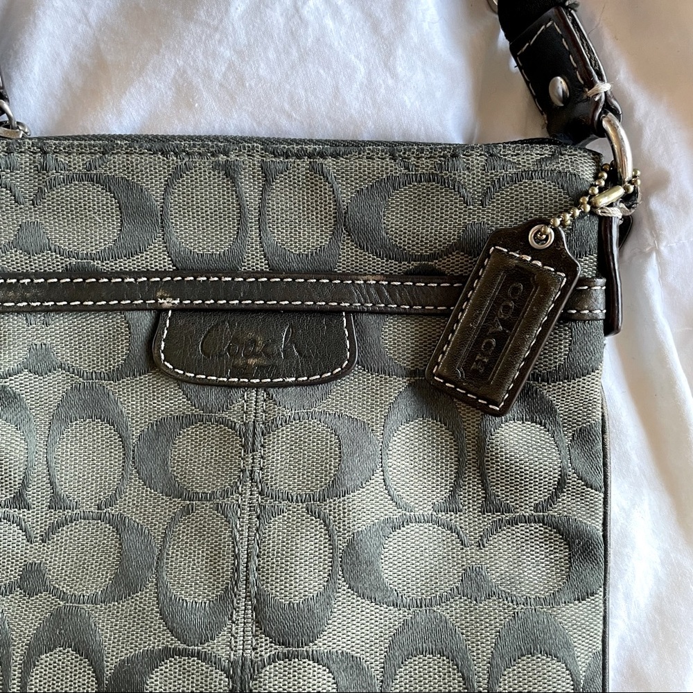 Dark Green Coach Mini Crossbody Bag